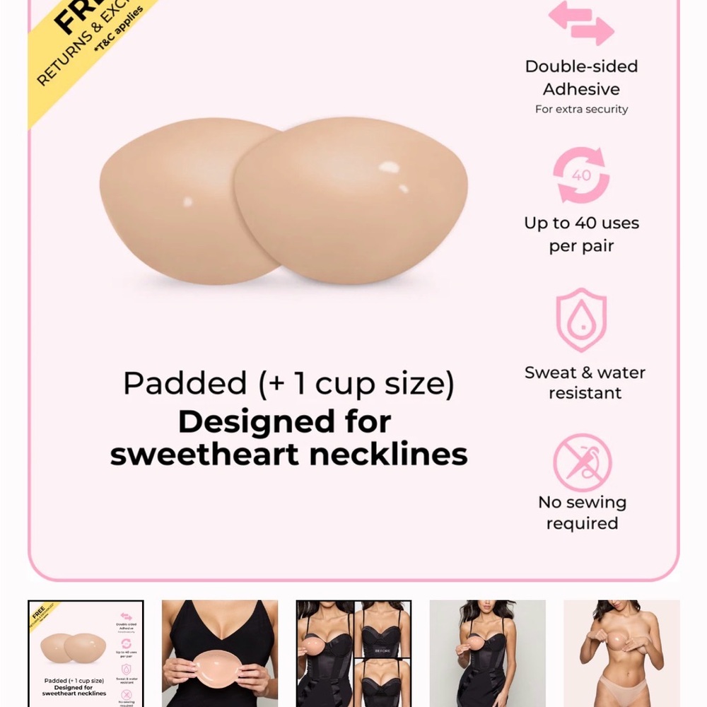 Seamless Adhesive Bra - Beige